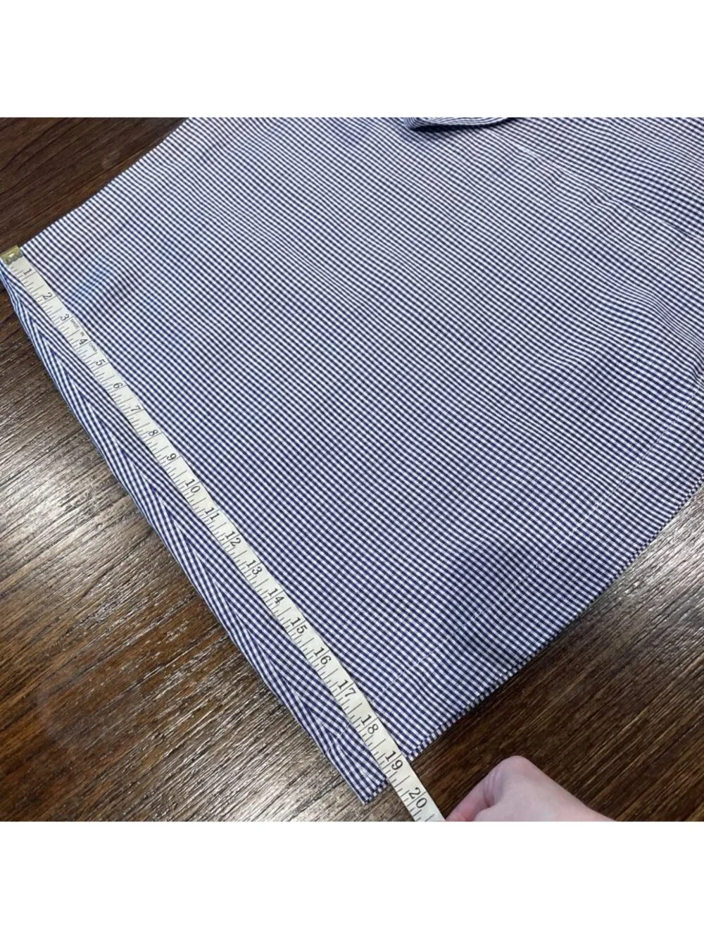 NWT J.Crew Faux Wrap Skirt Sz 6 Blue White Gingham Preppy Coastal Knee Length